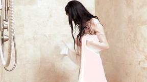 ”Sexy beauty with huge tits gets a shower before hard fucking”