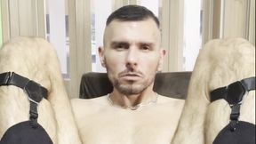 Sex Mashine Fucked My Male-pussy Till Cum Flowed Through the Chastity Belt