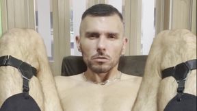 Sex Mashine Fucked My Male-pussy Till Cum Flowed Through the Chastity Belt