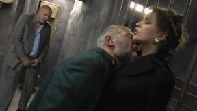 ”Two Old Fucks Score A Classy Lady In Prison”