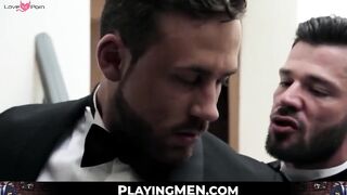 Businessmen Raw Rimjob Threesome with Hunk Alex Greene