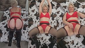 collant jarretelle sourif rouge string rouge en mode sexy milf