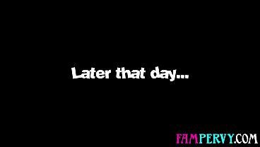 Stepdaughter Chloe Cooper rides and sucks her stepdad's big dick POV style