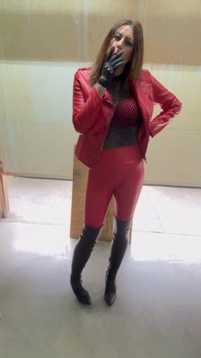 New red leggings