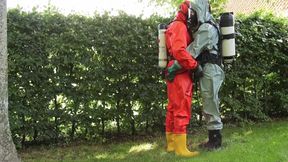 Chemical Hazmat Rubber Suit Action