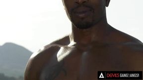 Intense Interracial Orgy: Angelina Diamanti Takes on Four at Once!