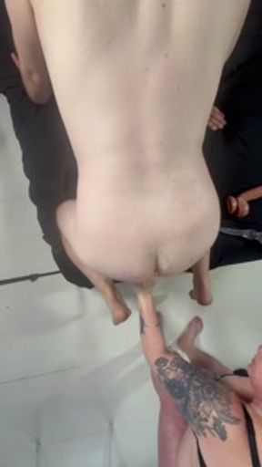 Gaping my boyfriends ass with my fist and making him take multiple dildos at the same time.