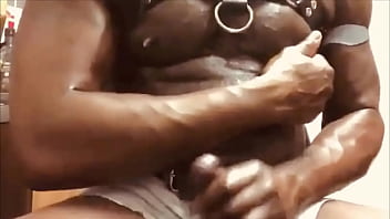 Big Chest Leather Harness Nipple Play &amp_ Cum Unloading