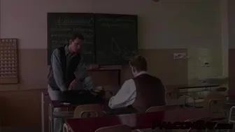 Student Hans grabs instructor Milos' huge cock for oral exam