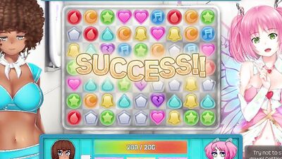 Watch this kinky ebony elf with pink hair get naughty in a cartoon hentai game