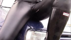 cigarettes and peeing in leather jeans