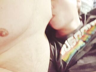 Aged Dad Lets Latino Male Suck on his Teats