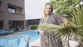 At the Pool Chubby Blonde Shows off Her Horny Big Tits