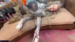 Behind the Scenes Dreadlocks & Inked Lingerie Tease Big Dildo Anal Play Solo BTS