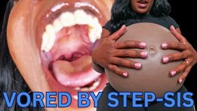 Step-Sis Vores You ft Queen Ava Racks - A same size vore scene featuring: mouth fetish, tongue fetish, bloated belly, digestion, step-brother, and taboo - 1080 MP4