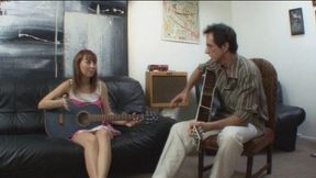 Darlings Guitar Lesson Turns In To Hand Job and Foot Job And Ends With Cum In Mouth! (1st half wmv)