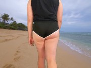 Bubble butt crossdresser public walk in tight hot pants