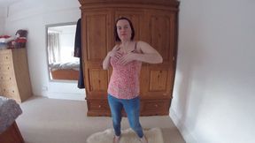 Wife Strips naked knickers bra and skinny jeans