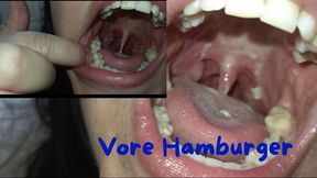 Swallowing my hamburger