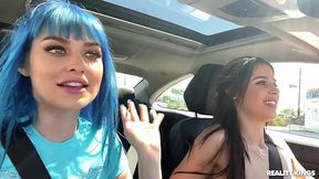 Best friends share one big dick in a hot threesome