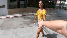 Cute Thai teenage eats cake and rides knob