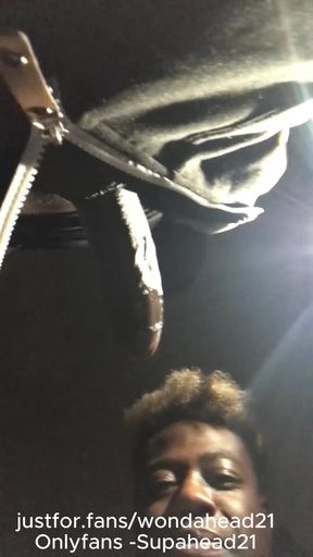 BBC Worship at Night: Risky Public Blowjob &amp; Throat Fuck