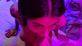 lulita tragando leche a mas no poder