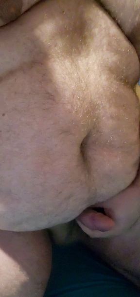 Jacking off while kneeling on my bed