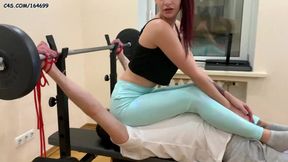 Red Head Mistress Sofi In Blue Leggings Face Sitting and Ass Worship Femdom In GYM [PREVIEW]
