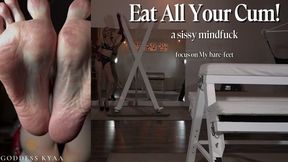 Eat All Your Cum for My Feet - Sissy JOI Mindfuck Goddess Kyaa in Leather Lingerie - 4K MP4