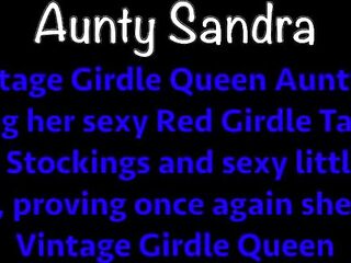 Aunty Sandra Hawt Red Girdle and Cute Slips Vgq35