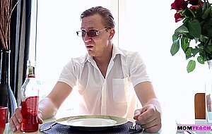 MILF flirts with stepdaughters boyfriend and rides him