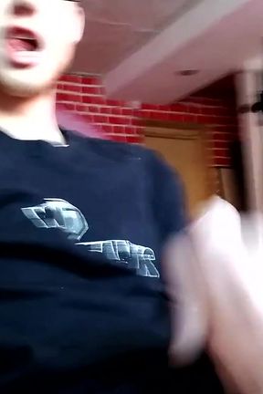 Dude in Glasses Jerks His Wiry Cock