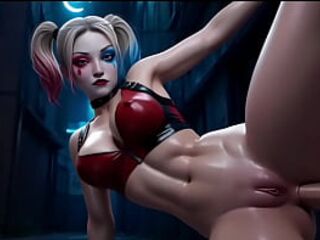 Harley quinn sucks a large wang (AI GENERATED)