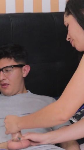 Emotional moment from &quot;The employee records herself hot and her boss punishes her with his cock&quot;