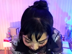 Extreme close up of Japanese teen masturbating