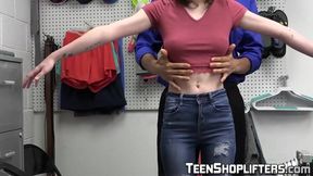 Skinny Tristan Summers bends over for pussy to be checked