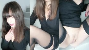 caresses dans mes escaliers d immeuble en mini-robe et bas. impatiente de ta ...