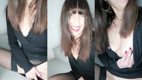 caresses dans mes escaliers d immeuble en mini-robe et bas. impatiente de ta ...