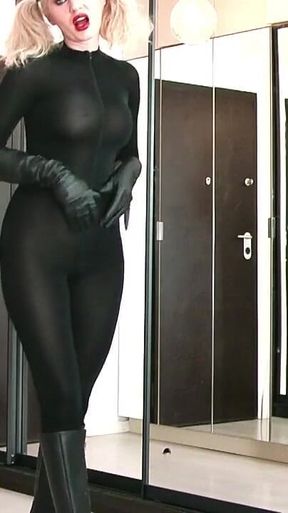 JOI Games in Spandex Catsuit