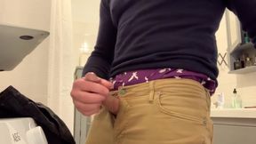 Bathroom Bating And Cumming In My Sagging Jeans And Boxers. Nice Cum Shot. Verbal Moaning