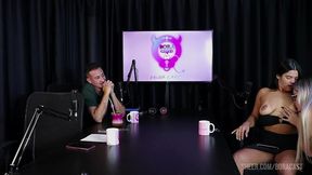 veja o que aconteceu com a val mineirinha no bora cast com bruna carlos & matheus caetano - safadeza 1 (watch on: sheer/red)