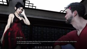 Ling and Leyala turn massage into a threesome with Atlas