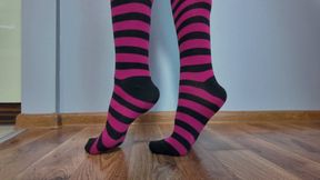 Ruslana In White Bra Sits On A Swing And Massages Penis Of Spiderman - Long Socks