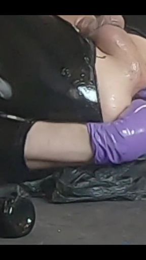 BDSM Anal Games in a Latex Catsuit.
