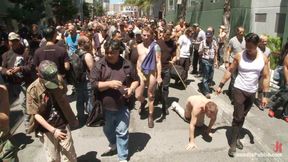 Cody Allen Bound in Public