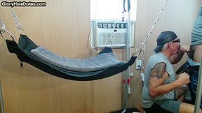 Real gaydaddy fucked at home in sling by cocksucked stud