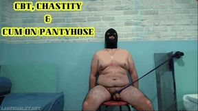 LADY SCARLET - CBT, CHASTITY AND CUM ON PANTYHOSE hd