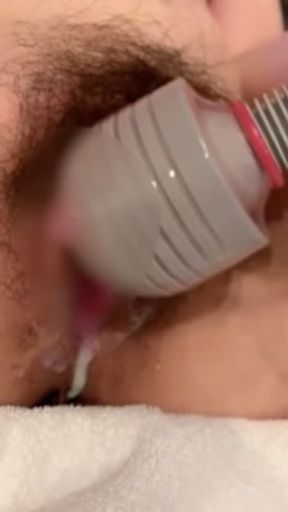 Insert from the back into a naughty housewife who screams with fingering