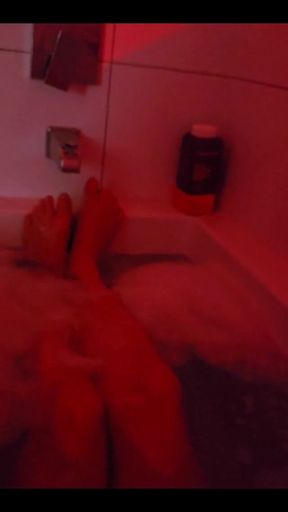 Late Night Red Led Light Therapy + Hot Bubble Bath